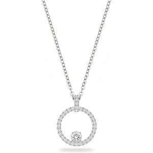 Swarovski Creativity Circle Necklace Earrings and Bracelet Jewelry Collection Clear CrystalsNecklace  Rhodium Tone