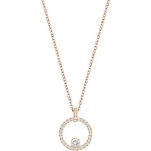 Swarovski Creativity Circle Necklace Earrings and Bracelet Jewelry Collection Clear CrystalsNecklace  Rose Gold Tone