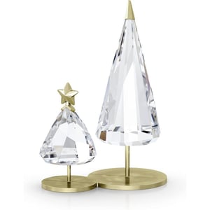 Swarovski Holiday Magic Christmas Tree Duo Clear Swarovski Crystals and Champagne Gold Tone Metal Accents Part of the Swarovski Holiday Magic CollectionChristmas Tree Duo