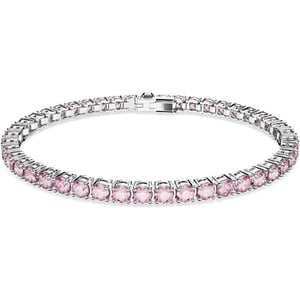 Swarovski Matrix Tennis Bracelet Collection Pink Crystals Blue Crystals Clear Crystals Round Cut Rhodium Finish Gold Tone Finish Rose Gold Tone FinishPink Medium