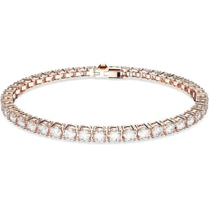 Swarovski Matrix Tennis Bracelet Collection Pink Crystals Blue Crystals Clear Crystals Round Cut Rhodium Finish Gold Tone Finish Rose Gold Tone FinishRose Gold Tone Small