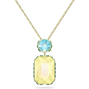 Swarovski Orbita necklace Drop cut crystalYellow and Blue