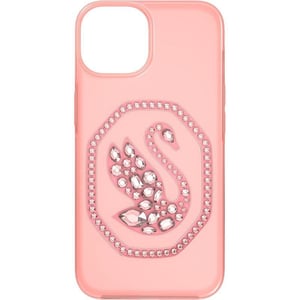 Swarovski Signum Smartphone Case for iPhone 13 Pink with Swarovski Swan Motif and Pink Swarovski Crystals Part of the Swarovski Signum CollectioniPhone 14 Pink