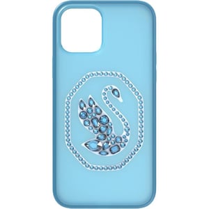 Swarovski Signum Smartphone Case for iPhone 13 Pink with Swarovski Swan Motif and Pink Swarovski Crystals Part of the Swarovski Signum CollectioniPhone 12 Pro Max Blue Crystals