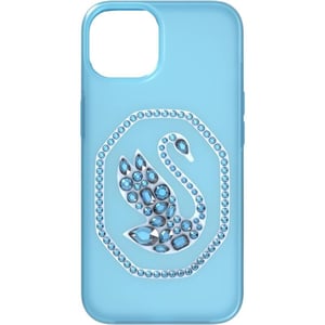 Swarovski Signum Smartphone Case for iPhone 13 Pink with Swarovski Swan Motif and Pink Swarovski Crystals Part of the Swarovski Signum CollectioniPhone 13 Pro Blue Crystals