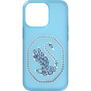 Swarovski Signum Smartphone Case for iPhone 13 Pink with Swarovski Swan Motif and Pink Swarovski Crystals Part of the Swarovski Signum CollectioniPhone 13 Blue Crystals