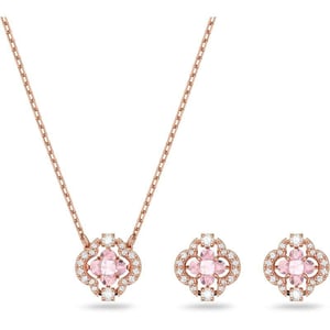 Swarovski Sparking Dance Crystal Necklace and Earring Set Jewelry CollectionPink Jewelry Set