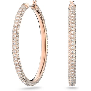 Swarovski Stone Crystal Earrings and Necklace Jewelry CollectionHoop Earrings  Rose Gold Tone