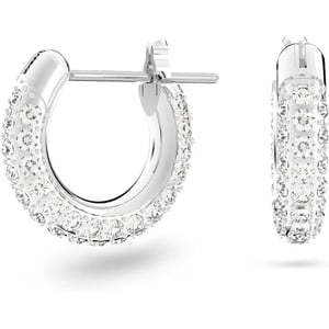 Swarovski Stone Crystal Pierced Hoop Earring Jewelry CollectionRhodium Tone Finish