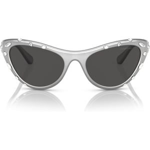 Swarovski Womens Sk6007 Cat Eye SunglassesMetallic GreyDark Grey