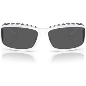 Swarovski Womens Sk6009 Rectangular SunglassesWhiteDark Grey