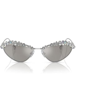 Swarovski Womens Sk7009 Oval SunglassesSilverLight Grey Mirrored Silver