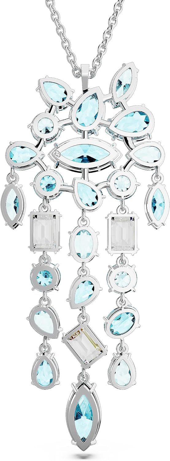 Swarovski Gema Pendant Necklace Blue MixedCut Stones in a Rhodium Finished Setting Part of the Gema CollectionSwarovski Gema Pendant Necklace Blue MixedCut Stones in a Rhodium Finished Setting Part of the Gema Collection