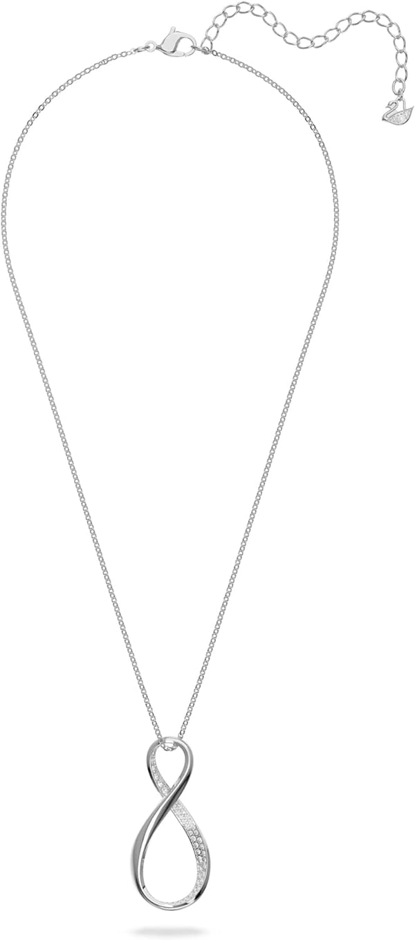 Swarovski Exist Crystal Earring and Necklace Jewelry Collection Clear CrystalsInfinity Pendant Necklace  Rhodium Tone Finish