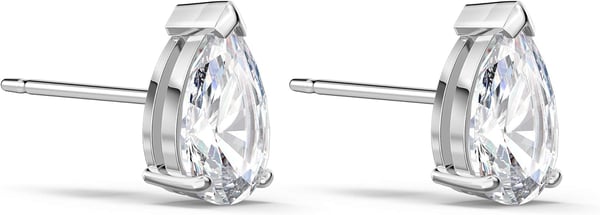 Swarovski Attract Pear Jewelry Collection Rhodium Finish Clear CrystalsStud Pierced Earrings