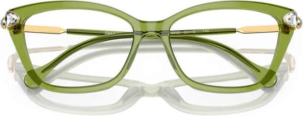 Swarovski Womens Sk2011 Cat Eye Prescription Eyewear FramesTransparent GreenDemo Lens