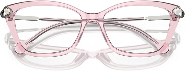 Swarovski Womens Sk2011 Cat Eye Prescription Eyewear FramesTransparent PinkDemo Lens