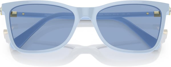 Swarovski Womens Sk6004 Rectangular SunglassesClear BlueLight Blue Mirrored Silver