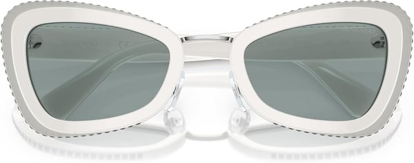 Swarovski Womens Sk6012 Butterfly SunglassesWhiteGreyDark Grey