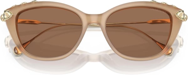 Swarovski Womens Sk6010 Cat Eye SunglassesOpal BeigeBronze