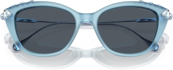 Swarovski Womens Sk6010 Cat Eye SunglassesOpal Light BlueDark Grey