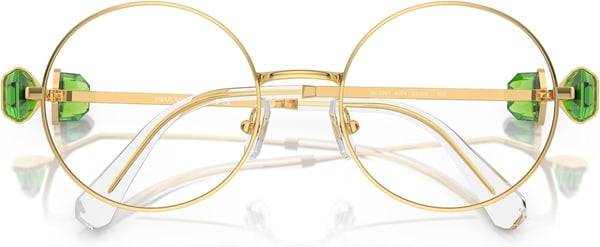 Swarovski Womens Sk1001 Round Prescription Eyewear FramesGoldDemo Lens