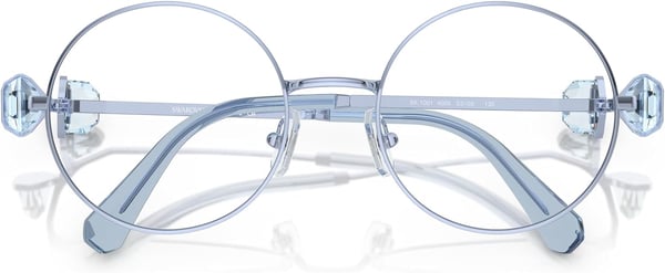 Swarovski Womens Sk1001 Round Prescription Eyewear FramesLight BlueDemo Lens