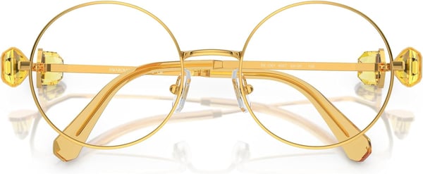 Swarovski Womens Sk1001 Round Prescription Eyewear FramesYellowDemo Lens