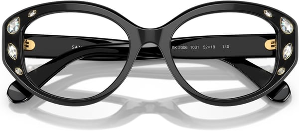 Swarovski Womens Sk2006 Cat Eye Prescription Eyewear FramesBlackDemo Lens