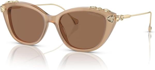 Swarovski Womens Sk6010 Cat Eye SunglassesOpal BeigeBronze