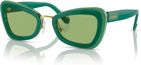 Swarovski Womens Sk6012 Butterfly SunglassesGreenDark Green