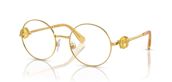 Swarovski Womens Sk1001 Round Prescription Eyewear FramesYellowDemo Lens