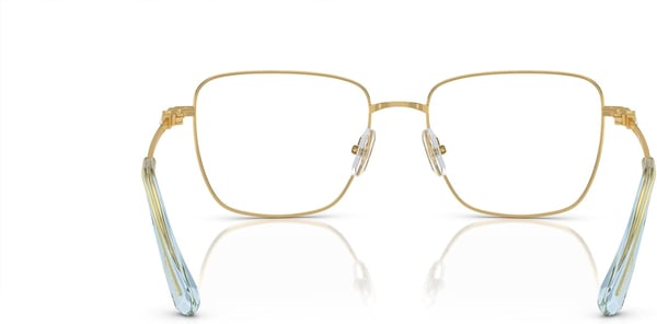 Swarovski Womens Sk1003 Square Prescription Eyewear FramesGoldBlueDemo Lens