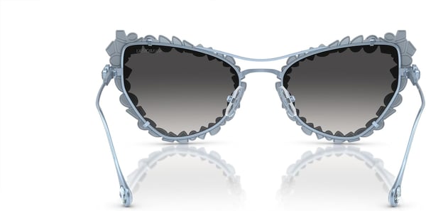 Swarovski Womens Sk 7011 with Crystal Clipon Butterfly SunglassesLight Blue MatteGrey Gradient