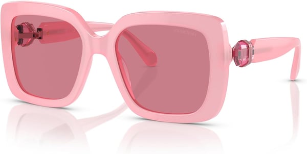 Swarovski Womens Sk6001 Square SunglassesOpal PinkPink Internal Mirrored Silver