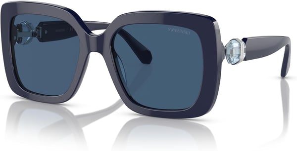 Swarovski Womens Sk6001 Square SunglassesOpal BlueDark Blue