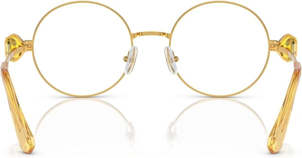 Swarovski Womens Sk1001 Round Prescription Eyewear FramesYellowDemo Lens