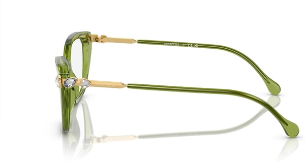 Swarovski Womens Sk2011 Cat Eye Prescription Eyewear FramesTransparent GreenDemo Lens