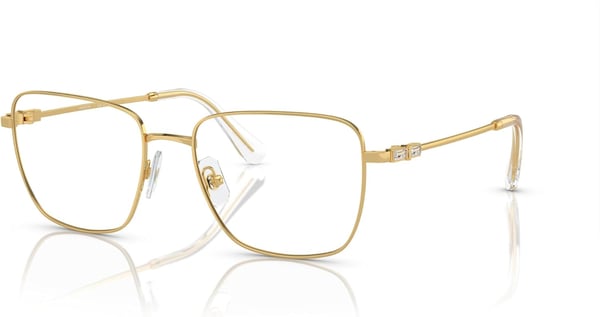 Swarovski Womens Sk1003 Square Prescription Eyewear FramesGoldDemo Lens