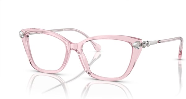 Swarovski Womens Sk2011 Cat Eye Prescription Eyewear FramesTransparent PinkDemo Lens