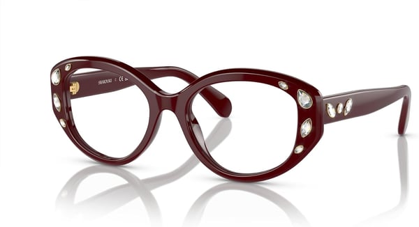 Swarovski Womens Sk2006 Cat Eye Prescription Eyewear FramesRed BurgundyDemo Lens