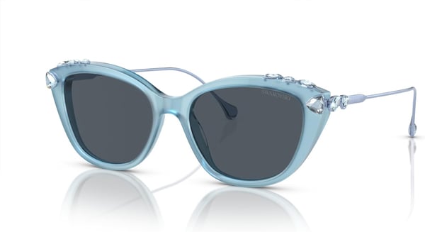 Swarovski Womens Sk6010 Cat Eye SunglassesOpal Light BlueDark Grey