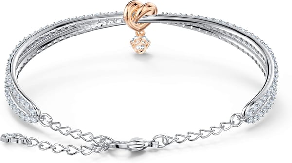 SWAROVSKI Lifelong Heart Necklace Earrings and Bracelet Crystal Jewelry Collection Rose Gold amp Rhodium Tone FinishBangle Bracelet