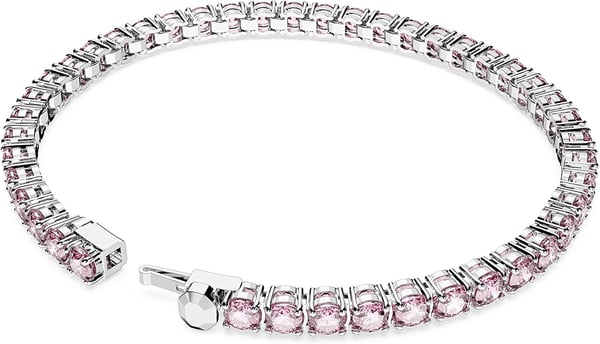 Swarovski Matrix Tennis Bracelet Collection Pink Crystals Blue Crystals Clear Crystals Round Cut Rhodium Finish Gold Tone Finish Rose Gold Tone FinishPink Small