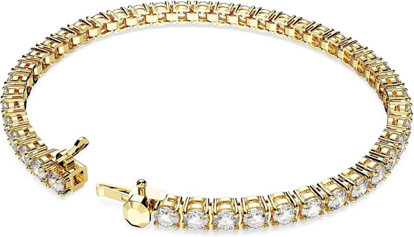 Swarovski Matrix Tennis Bracelet Collection Pink Crystals Blue Crystals Clear Crystals Round Cut Rhodium Finish Gold Tone Finish Rose Gold Tone FinishGold Tone Small