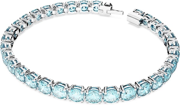 Swarovski Matrix Tennis Bracelet Collection Pink Crystals Blue Crystals Clear Crystals Round Cut Rhodium Finish Gold Tone Finish Rose Gold Tone FinishBlue Medium