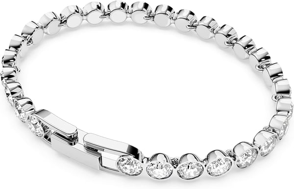 Swarovski Tennis Bracelet and Earring Jewelry Collection Rhodium Finish Clear CrystalsTennis Bracelet