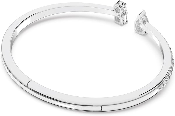 SWAROVSKI Attract Cuff Bracelet Jewelry Collection Rhodium Tone Finish Clear CrystalsSmall