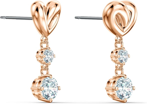 SWAROVSKI Lifelong Heart Necklace Earrings and Bracelet Crystal Jewelry Collection Rose Gold amp Rhodium Tone FinishPierced Earrings