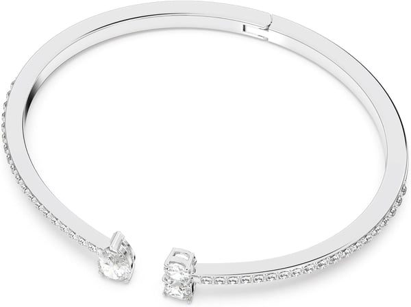 SWAROVSKI Attract Cuff Bracelet Jewelry Collection Rhodium Tone Finish Clear CrystalsSmall